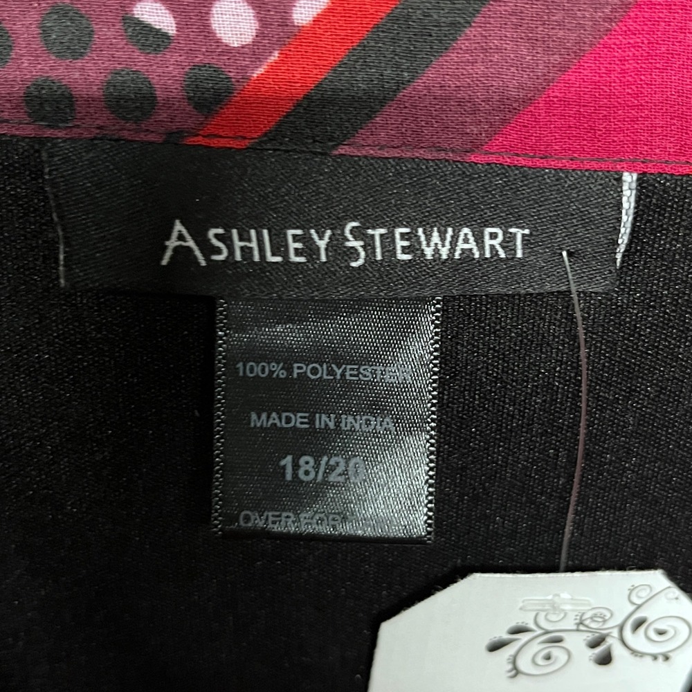 Ashley Stewart Dress Size 18/20 Pink Geometric Chevron High-Low V-Neck Boho 3778 - Picture 4 of 7